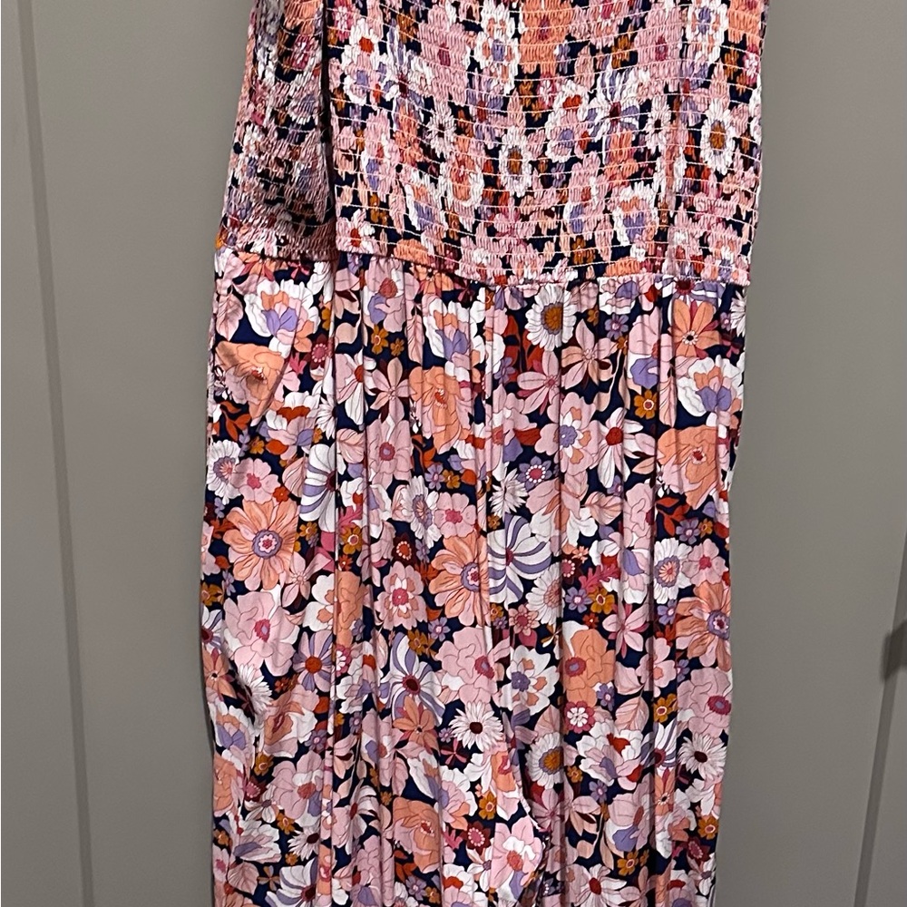 Floral Smocked Maxi jumpsuit